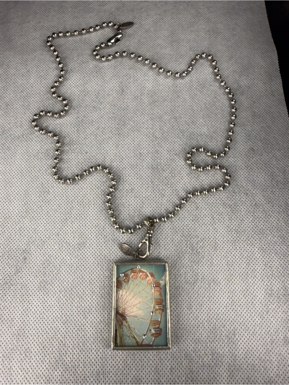 Jewel Kade Reversible Ferris Wheel Pendant Necklace 28” Rhinestone Accent - Picture 1 of 4